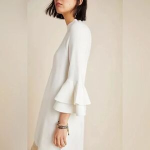 Anthropologie Claudette Ruffled Sweater Dress 𝅺Size Large